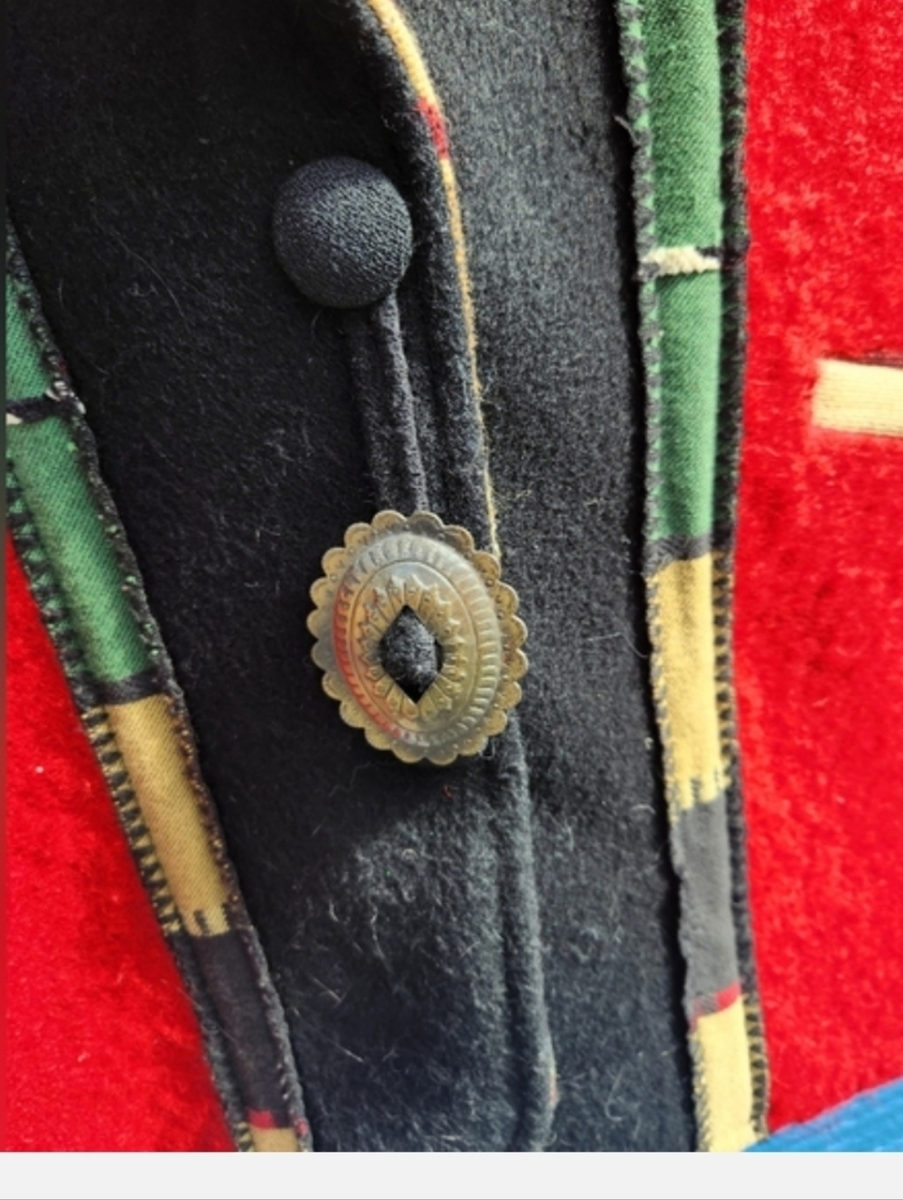 Coloratura Southwestern Wool Blazer - Red, Black - Picture 5 of 11